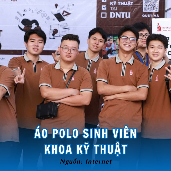 Áo polo sinh viên Khoa Kỹ thuật nâu độc đáo
