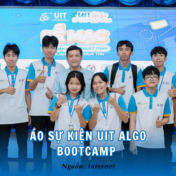 Mẫu áo polo sự kiện UIT Algo Bootcamp cổ xanh trẻ trung