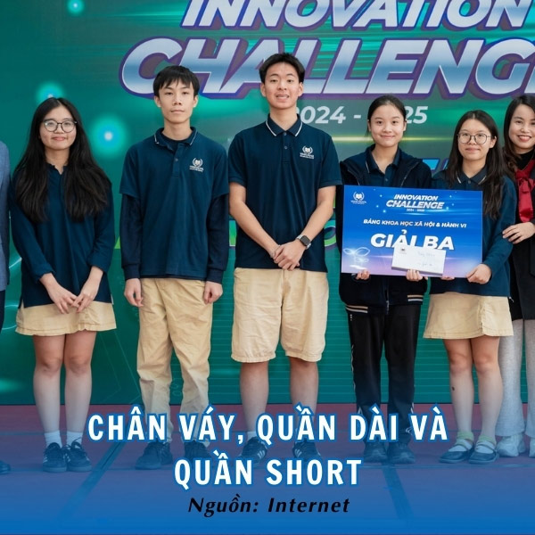 Đồng phục chân váy, quần dài và quần short màu be thanh lịch 