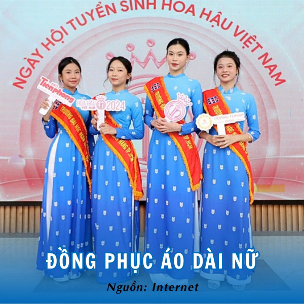 Đồng phục áo dài nữ duyên dáng trường ĐH Ngân hàng