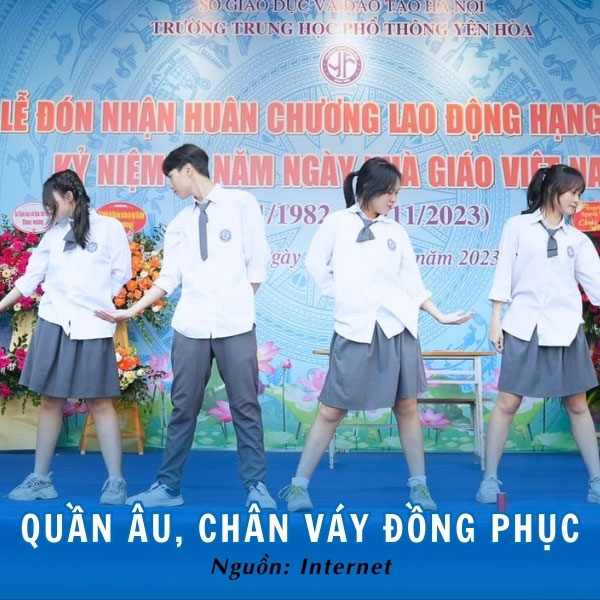 Thiết kế trẻ trung, thanh lịch của quần âu và chân váy đồng phục trường Yên Hòa
