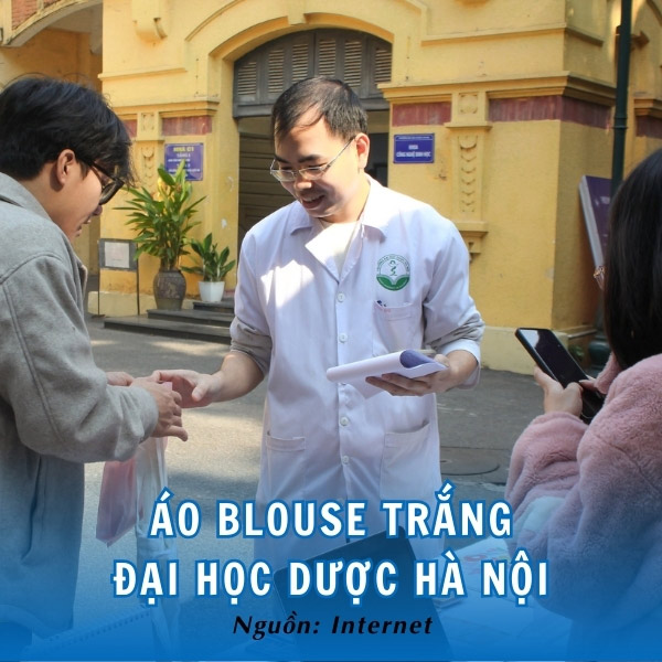 Áo blouse trắng Đại học Dược Hà Nội nghiêm túc, trang trọng