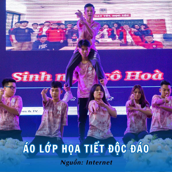 Áo lớp THPT Phùng Khắc Khoan họa tiết độc đáo, bắt mắt