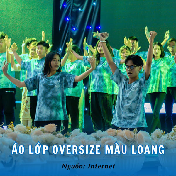 Áo lớp đẹp nhất kiểu oversize màu loang thời thượng