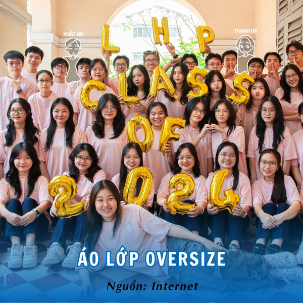 Mẫu áo lớp oversize thun hồng cuốn hút