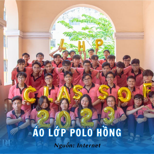 Áo lớp polo hồng xịn sò, hiện đại