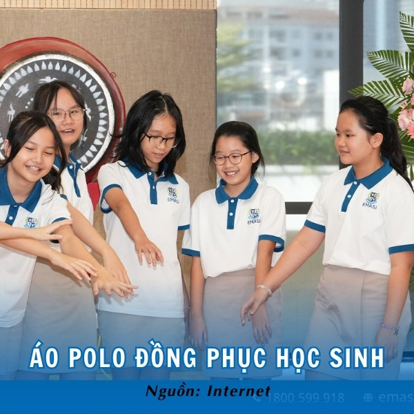 Áo polo đồng phục học sinh trường EMASI trẻ trung, năng động
