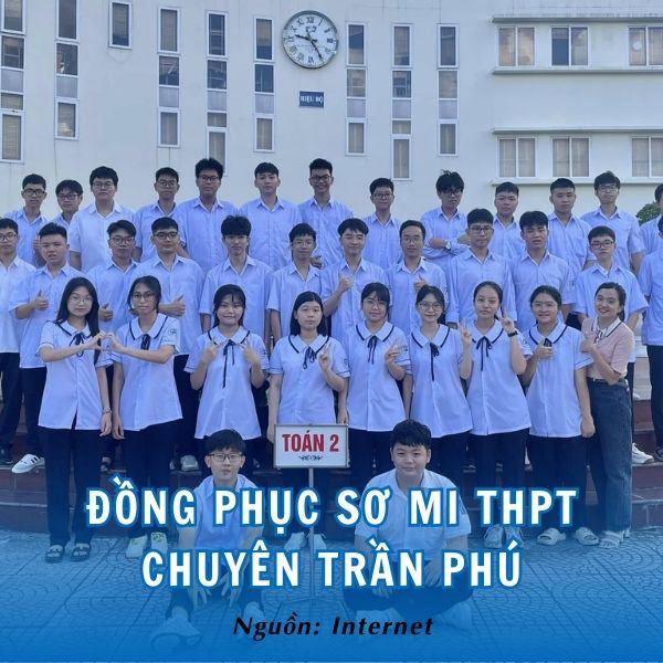 Áo sơ mi đồng phục trường THPT chuyên Trần Phú tinh khôi