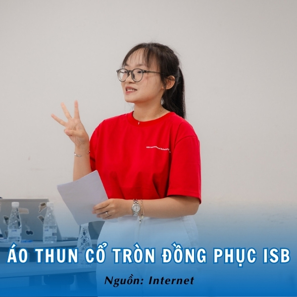 Áo thun cổ tròn đồng phục Viện ISB Đại học Kinh tế TP HCM đẹp mắt