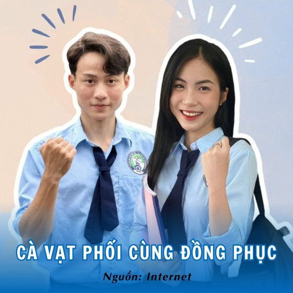 Cà vạt phối cùng đồng phục Đại học Đồng Nai đơn giản, hiện đại