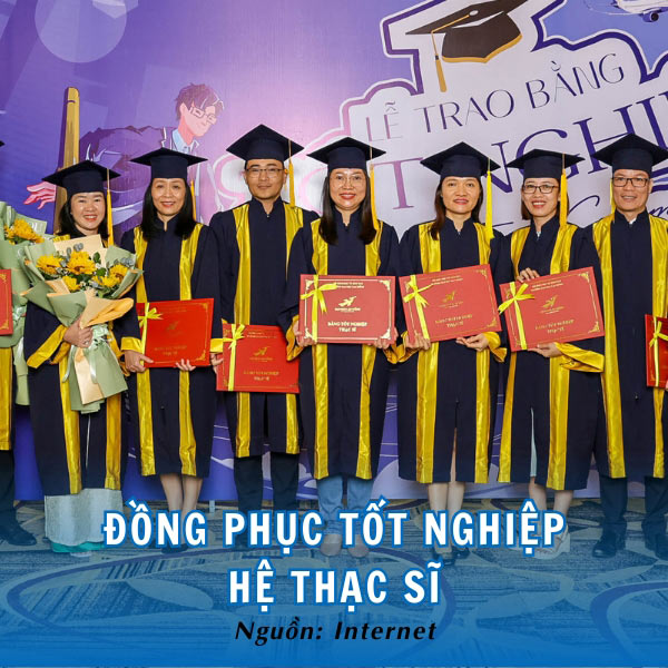Đồng phục tốt nghiệp hệ Thạc sĩ Đại học Lạc Hồng uy nghiêm, cuốn hút