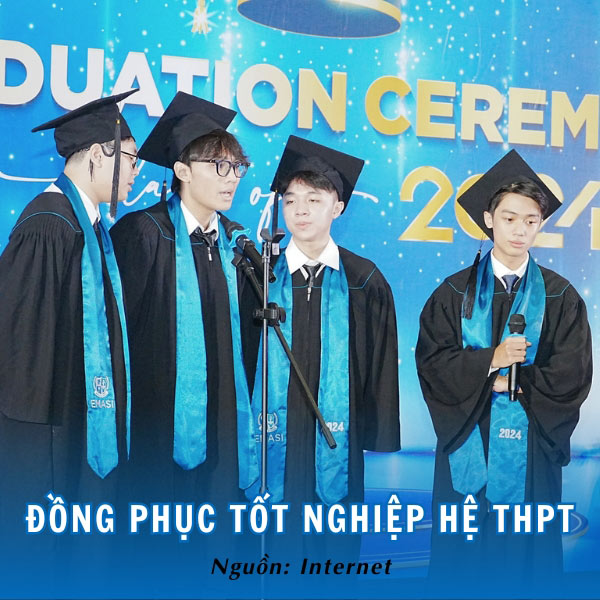 Đồng phục tốt nghiệp hệ THPT sang trọng, uy nghi