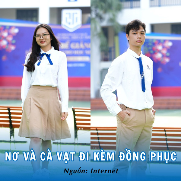 Nơ và cà vạt đi kèm đồng phục THPT Lý Thái Tổ ấn tượng, sang trọng