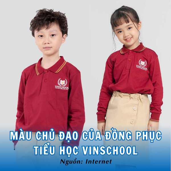 Tone đỏ chủ đạo của đồng phục trường Tiểu học Vinschool